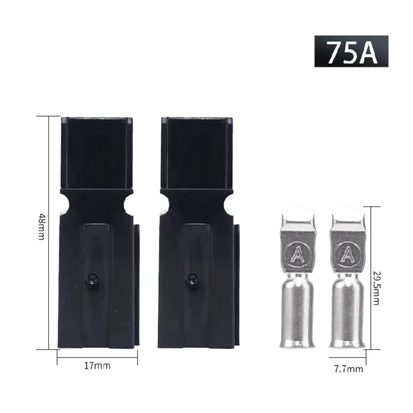 SINGLE POLE 75A CONNECTOR BLK - Image 3